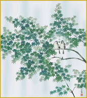 色紙 色紙掛けなし 色紙絵 和風 緑雨 横山大観 モダン 掛軸 床の間 和室 おしゃれ 壁掛け 絵