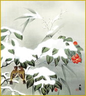 色紙 色紙掛けなし 色紙絵 和風 冬の夕 横山大観 モダン 掛軸 床の間 和室 おしゃれ 壁掛け 絵