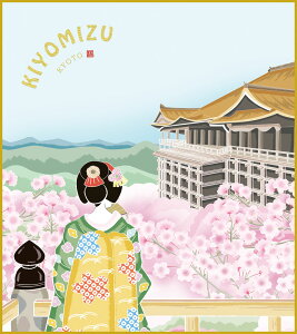 【抽選ポイント100%バック】色紙 色紙掛けなし 色紙絵 和風 清水寺 春景 モダン 掛軸 床の間 和室 おしゃれ 壁掛け 絵