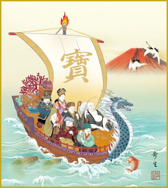 色紙 色紙掛けなし 色紙絵 和風 七福神 モダン 掛軸 床の間 和室 おしゃれ 壁掛け 絵