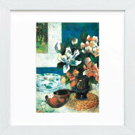 おうち美術館 ゴーギャン マンドリンと花 / ゆうパケット 額入り 額装込 風景画 絵画 アート リビング 玄…