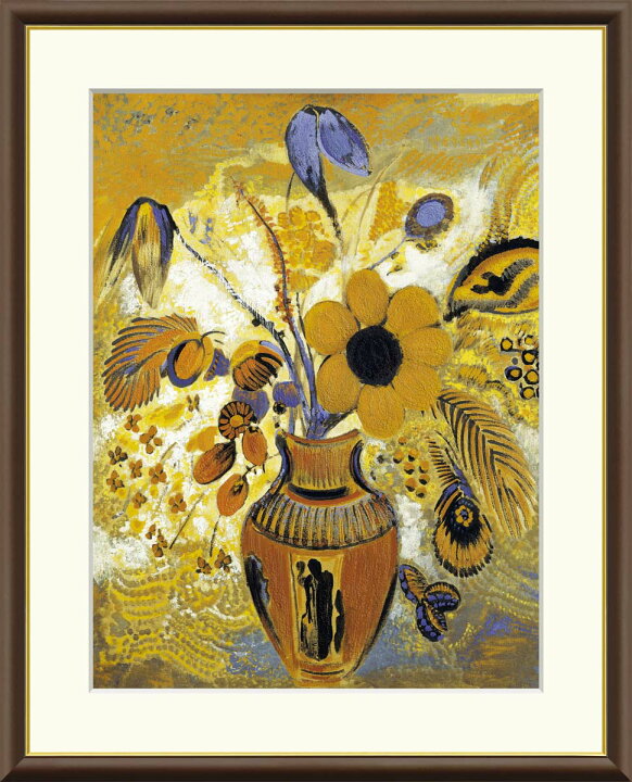 楽天市場】10年保証 名画 油絵 エトルリア花瓶の花 オディロン・ルドン 