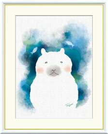 【スーパーSALE10％OFF】10年保証 名画 油絵 しろくま 木下つぐみ 手彩仕上 高精細巧芸画/インテリア 額入り 額装込 アート リビング プレゼント アートフレーム 飾る グッズ ギフト おしゃれ 壁掛け 絵