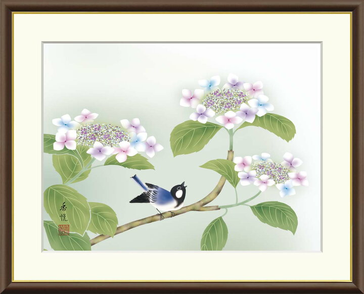 楽天市場】10年保証 名画 油絵 紫陽花 西尾香悦 手彩仕上 高精細巧芸画 