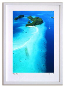 【抽選ポイント100%バック】アートフォト 絵画 パラオ ロングビーチ/海 インテリア 額入り 額装込 風景画 油絵 ポスター アート アートパネル リビング 玄関 プレゼント モダン アートフレ