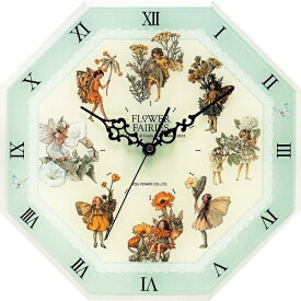 時計 壁掛け フラワー フェアリーズ 8アングル クロック グリーン フェアリーズ/掛け時計 置き時計 ウォールクロック インテリア 壁掛け 時刻 ギフト プレゼント 新築祝い おしゃれ 飾る かわいい アート Mサイズ