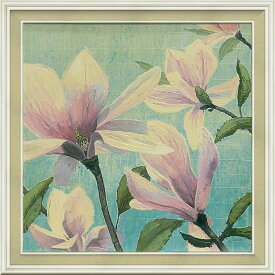 絵画 ジェームス ウィーンズ「サザン ブロッサム スクエア1」/インテリア 額入り 額装込 風景画 ポスター ナチュラル ゲル加工 アートパネル リビング 玄関 プレゼント 植物 4Lサイズ おしゃれ 壁掛け 絵