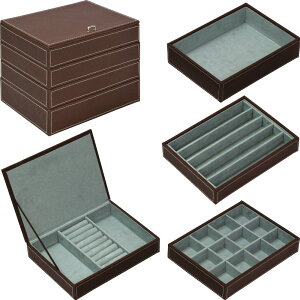 【抽選ポイント100%バック】ジュエリーボックス 4段ジュエリーボックス「ブラウン」/インテリア 額入り 額装込 風景画 油絵 ポスター アート アートパネル リビング 玄関 プレゼント モダ