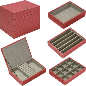 【抽選ポイント100%バック】ジュエリーボックス 4段ジュエリーボックス「ダークピンク」/インテリア 額入り 額装込 風景画 油絵 ポスター アート アートパネル リビング 玄関 プレゼント