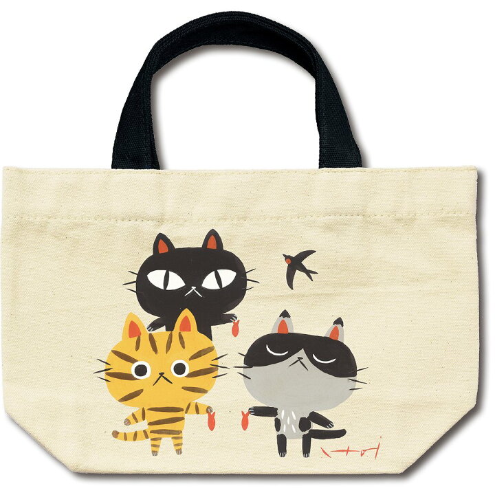 楽天市場 バッグ 糸井忠晴 コットン ランチバッグ ランチ ゆうパケット 弁当袋 猫 イラスト かわいい 手提げ かばん プレゼント ギフト マグネットフック 弁当入れ ミニバッグ おでかけ アニマル 動物 布製 贈り物 Sサイズ 巣ごもり 絵画 壁飾り 風景専門店あゆわら