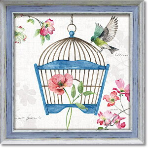 【抽選ポイント100%バック】絵画 リサ オーディット「ドッグウッド ガーデン8」 インテリア 額入り 油絵 リビング 飾る 小鳥 花 フラワー 玄関 部屋 プレゼント ギフト アート モダン アート