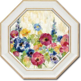 絵画 八角 ミニゲル アートフレーム シルビア ヴァシレヴァ「サンシャイン フィールド フラワー」 ゆうパケット インテリア 卓上 飾る 額入り リビング 玄関 寝室 ギフト プレゼント モダン アート 風景 引越し 新築 お祝い 贈り物 花 フラワー Sサイズ おしゃれ 壁掛け 絵