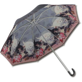 傘 名画折りたたみ傘～晴雨兼用～（ヘンリエッテ ロナーニップ「キャット・フレンド」） 日傘 雨傘 おしゃれ レディース レイングッズ 49cm 手開き UVカット 手動 内側 裏 柄 外 無地 3Lサイズ