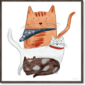 絵画 ベッキー ソーンズ「プレイフル キャット2」 額入り かわいい 猫の絵 アートフレーム インテリア リビング 玄関 トイレ 部屋に飾る 癒し 御祝 ギフト プレゼント 贈り物 なごむ 動物 Sサイズ おしゃれ 壁掛け 絵