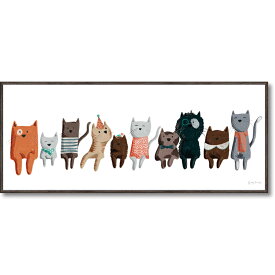 絵画 ベッキー ソーンズ「ピクニック キャット3」 額入り かわいい 猫の絵 アートフレーム インテリア リビング 玄関 トイレ 部屋に飾る 癒し 御祝 ギフト プレゼント 贈り物 なごむ 動物 Sサイズ おしゃれ 壁掛け 絵