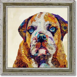 【抽選ポイント100%バック】絵画 エリザベス サンティレール「グッド ドッグ」 額入り カラフル 犬 動物画 リビング 玄関 部屋に飾る絵 インテリア アートフレーム アニマル 華やか ギフト
