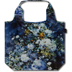 バッグ 名画クーラーエコバッグ(ルノワール「大きな花瓶」) ゆうパケット 軽量 折り畳み 保冷 内ポケット マチ付 大容量 肩掛け 軽い ファスナー付 ギフト ショルダー かばん プレゼント