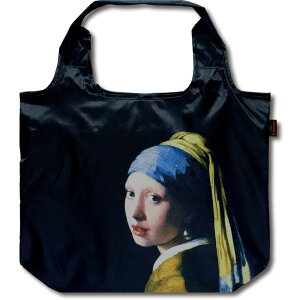 バッグ 名画クーラーエコバッグ(フェルメール「青いターバンの少女」) ゆうパケット 折り畳み 保冷 軽量 内ポケット マチ付 大容量 ファスナー付 ギフト 肩掛け 軽い ゴムバンド プレゼ