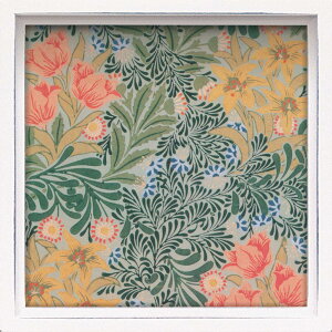 【抽選ポイント100%バック】絵画 ロハス ミニアートフレーム ウィリアム モリス「バウワー」 インテリア 額付き 壁飾り 植物 柄 花 フラワー アート ギフト リビング 玄関 店舗 に 飾る 並べ