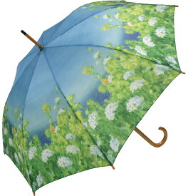 傘 木製ジャンプ傘 ダンフイ ナイ「ゴールデンアワー」 雨傘 花柄 かわいい 長傘 おしゃれ レディース レイングッズ 雨の日 おでかけ ワンタッチ 5Lサイズ