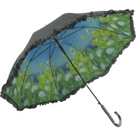 傘 フリルジャンプ傘（晴雨兼用） ダンフイ ナイ「ゴールデンアワー」 雨傘 日傘 花柄 かわいい おしゃれ レディース レイングッズ 雨の日 おでかけ 5Lサイズ