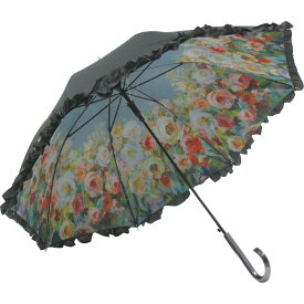 傘 フリルジャンプ傘（晴雨兼用） ダンフイ ナイ「ジョイオブガーデン」 雨傘 日傘 花柄 かわいい おしゃれ レディース レイングッズ 雨の日 おでかけ 5Lサイズ