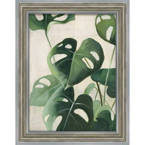 【抽選ポイント100%バック】絵画 ジュリア プリントン「トロピカル スタディ4」 インテリア リビング 部屋に飾る 玄関 グリーン リーフ 額付き 植物画 プレゼント ギフト アートパネル フレ