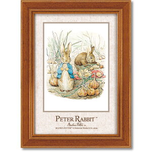 【抽選ポイント100%バック】絵画 ピーターラビット ポストカードアート「ベンジャミンとオニオン」 ゆうパケット うさぎ 絵本 かわいい イラスト インテリア 並べて飾る 額付き フレーム