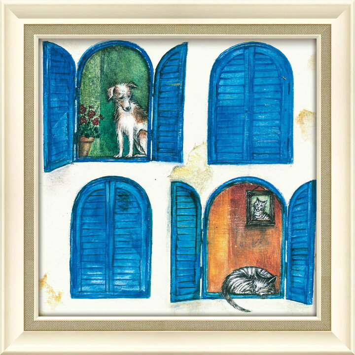 楽天市場】絵画 ジョー ラム「キャット ナップ」 額入り 壁に飾る 