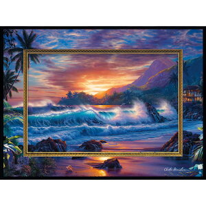 【抽選ポイント100%バック】絵画 クリスチャン・リース・ラッセン ビッグアート「エターナル エンブレース」海 風景 波 浜 壁掛け インテリア おしゃれ 額付き リビング 玄関