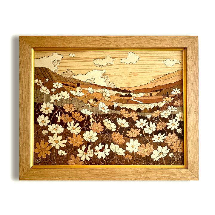 楽天市場】木の絵画・ウッドアート コスモスの丘 アトリエやしろ 