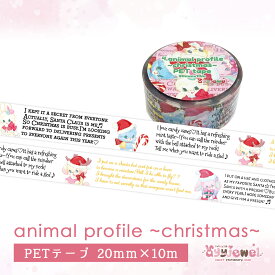 PETテープ4.animal profile ~christmas~ アニマルプロフィール クリスマス ゆめかわ ゆめかわいい 文具 文具女子 レトロアニマル ayyjewel アイジュエル 商用利用可