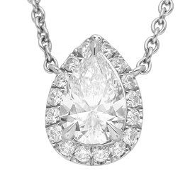 HARRY WINSTON ハリーウィンストン ペアシェイプダイヤ(0.52ct D-VVS1) マイクロパヴェ ペンダント ネックレス PT950 プラチナ GIA鑑定書 HW【送料無料】【中古】31210301