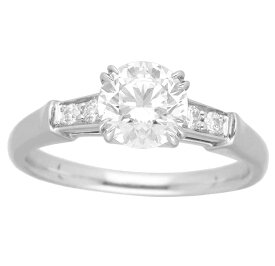 HARRY WINSTON ハリーウィンストン ダイヤ(D0.80ct F-VS1-3Ex) ラウンド トリスト リング PT950 プラチナ 日本サイズ約6.5号 #46.5 HW GIA鑑定書【送料無料】指輪 レディース【中古】30801105