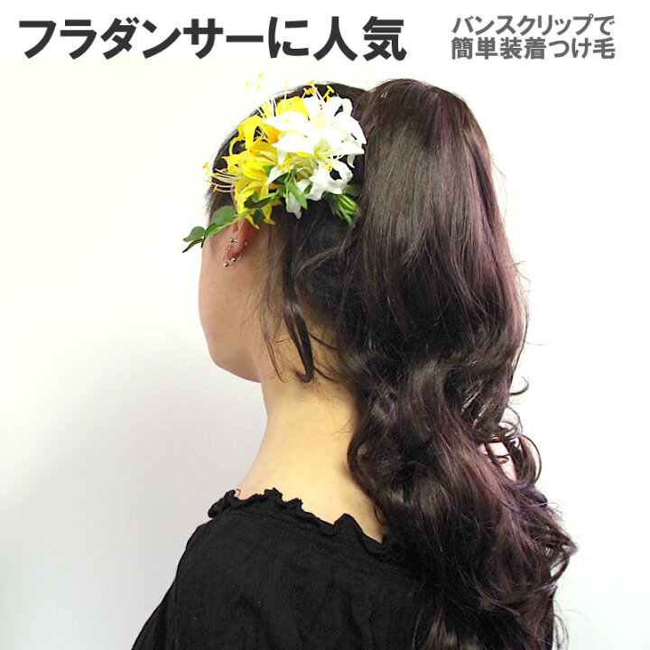 楽天市場 ロングカールバンス バンスクリップ付 ポイントウィッグ ヘアクリップ つけ毛 付け毛 ウィッグ ポニーテール まとめ髪 ヘアスタイル 髪型 フラダンス フラウィッグ バンスウィッグ ハワイアンフラ タヒチアン ポリネシアン ダンス Hula ウィッグと和装つけ毛