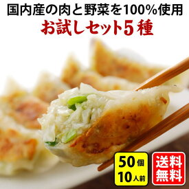 (27%OFF 送料無料) お試しセット (5種類50個) 10人前 本格生餃子 セット 詰め合わせ 冷凍餃子 冷凍生餃子 生餃子 冷凍食品 食品 惣菜 中華惣菜 点心 中華 中華点心 グルメ 定番メニュー 餃子 パーティー ぎょうざ ギョーザ おいしい お取り寄せ