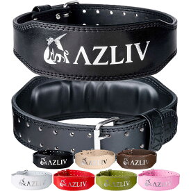 AZLIV トレーニングベルト AZ7 【ウエスト53~110cm】 アズリブ パワーベルト 筋トレベルト ジムベルト リフティングベルト レザー 革 ジム 筋トレ ウエイトトレーニング ホワイト レッド ピンク グリーン 白 赤 緑