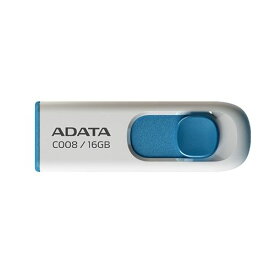 ADATA【エーデータ】スライド式 USBメモリー　C008　16GB　ホワイト／AC008-16G-RWE【ネコポス対応　送料324円★】