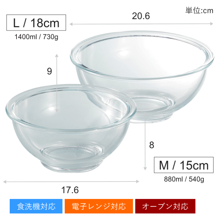 楽天市場】＼本日ポイント5倍／耐熱ガラス ボウル レンジOK 保存容器