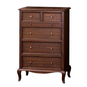 アンティーク調キャビネット ウェール 4段チェスト 28583 猫脚 木製 リビングチェスト 電話台 FAX台 北欧 ロココ調 アンティーク風チェスト 収納 キャビネット 木製 ブラウン 大容量 引き出し
