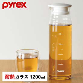 冷水筒 耐熱 スリム 麦茶ポット 耐熱ガラス 1200ml ピッチャー 冷水 容器 ガラス 冷水ポット スリムジャグ 食洗機 洗いやすい 目盛付き パッキン 水差し 食洗機対応 冷茶ポット ウォーターピッチャー 麦茶 ポット