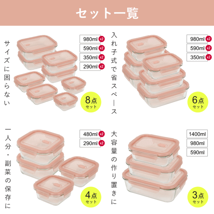 楽天市場】保存容器 耐熱ガラス ガラス 蓋付き 290 480 370 丸形