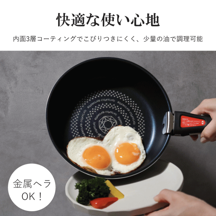 楽天市場】フライパン 鍋 セット 蓋付き ih 取っ手が取れる フライパン