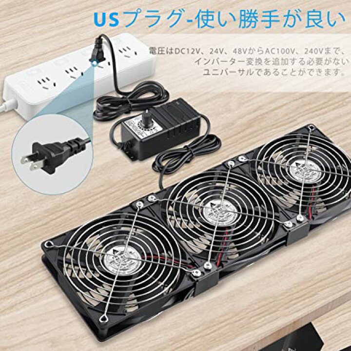 楽天市場】GDSTIME 3* 120 mm x 25 mm、12V DC3連ファン、車中泊 
