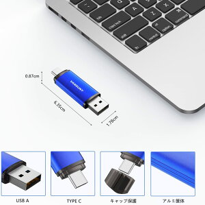 Vansuny USB������ Type C 32GB USB�t���b�V���h���C�u 2in1 OTG USB 2.0 + USB C������ �^�C�vC 32�M�K �i�j