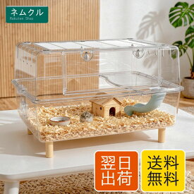 大型ハムスターケージ 二階建て 透明ケージ 62×45×35cm 換気グリッド付き 組み合わせ拡張対応 お手入れしやすい 小動物用