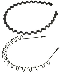 カチューシャ メンズ 【痛くない・しっかり留まる・7つ組み合わせセット】 2・3本セット 防錆メッキ ヘアバンド 髪飾り ヘアアレンジ 前髪止め 保護ゴムあり 調節可能 スプリング 波型 スプ