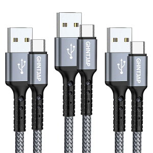 GHNTJAP USB Type C �P�[�u�� 1M �y3�{�Z�b�g�z USB A to USB C �P�[�u�� 3A�}���[�d QC3.0/2.0�Ή� iPhone15/Galaxy/Pixel/Xperia/LG���^�C�vc�@��Ή� �i�C�����҂�