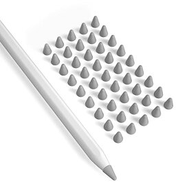 [マラソン期間中ポイント5倍]PZOZ 45個入り Apple Pencil ペン先 アップルペンシル 1/2 保護 カバー 第1世代/第二世代 tips 使いやすいです 超薄 静かな 滑り止め（グレー）