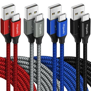 USB Type C ケーブル【1.8m 4本セット】etguuds 3A 急速充電 タイプc ケーブル 高速データ転送 コード タイプc 超耐久ナイロン Xperia XZ3 XZ2 XZ, Galaxy S21 S20 S10 S9 Note 8/9/10 A20 A21 A30, LG等USB-C機種対応